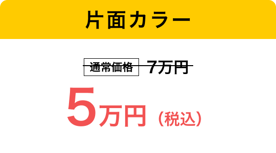 片面カラー5万円（税込み）